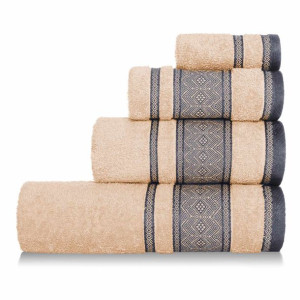 Beżowy Ręcznik 100x150 Welur 100% bawełna