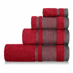Czerwony Ręcznik 100x150 Welur 100% bawełna
