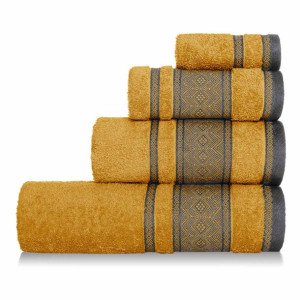 Musztardowy Ręcznik 70x140 Welur 100% bawełna