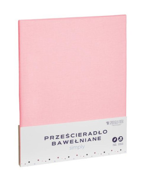 Pudrowe Prześcieradło Bawełniane 140x200 Jednokolorowa