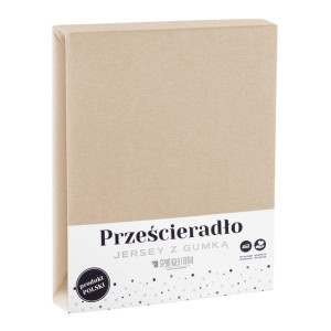 Jasno Beżowe Prześcieradło Jersey Z Gumką 160x200
