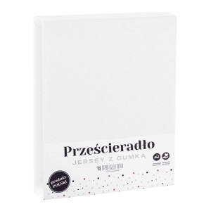 Białe Prześcieradło Jersey Z Gumką 220x200