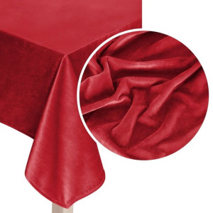 Czerwony Obrus Welurowy Velvet 140x220