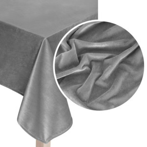 Popielaty Obrus Welurowy Velvet 110x160