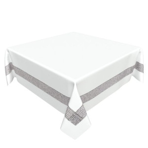 Nowoczesny Bieżnik Plamoodporny 60x120 Swarovski Biały