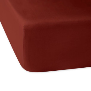 Prześcieradło bawełna satynowa z/g 200x220 bordo