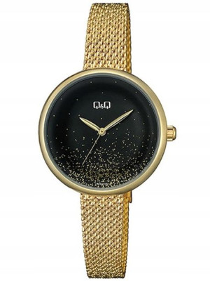 Zegarek damski Q&Q QZ41-018 Mesh Złoty