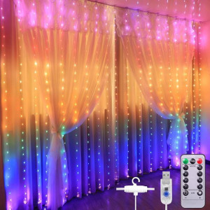 Kurtyna Świetlna Girlanda 300 Led 3x3m Lampki Multikolor Usb