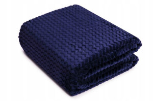 Koc 200 x 220 Mikrofibra Wytłaczana Zygzak C. Granat