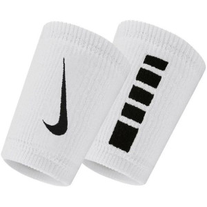 Frotki na nadgarstek nike elite doublewide wristbans 2 szt. biało-czarne n1