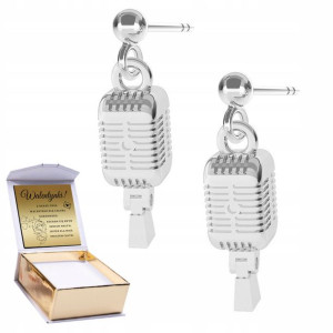 Kolczyki srebrne + GRAWER Mikrofon 925