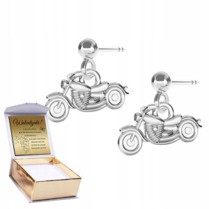 Kolczyki srebrne + GRAWER Motocykl 925