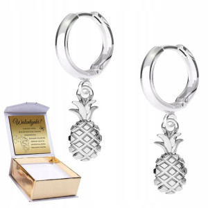 Kolczyki srebrne + GRAWER Owoc Ananas 925
