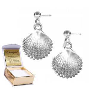 Kolczyki srebrne + GRAWER Muszla Muszelka Muszle
