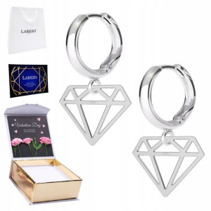 Kolczyki srebrne + NADRUK Diament Diamencik 925