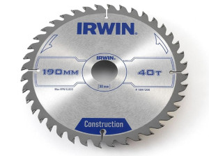 Piła Tarczowa 190x30x2,5mm 40z Atb Construction Irwin