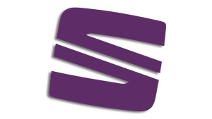 Wycinana naklejka SEAT logo 3 cm fioletowa