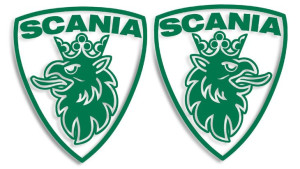 Wycinane naklejki Scania gryf herb lewa i prawa (komplet) zielone