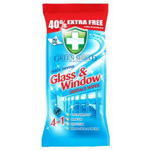 GREEN SHIELD Chusteczki do szyb i okien 70 szt.