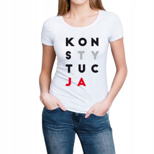 KOSZULKA KONSTYTUCJA T-shirt biały DAMSKA