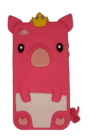 Etui 3D na iPhone 4G/4S ŚWINKA różowe