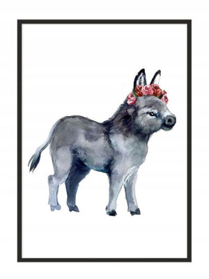 OBRAZ PLAKAT W RAMIE 33x43 cm Osiołek PD287