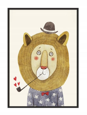 Obraz Plakat W Ramie 33x43 Cm Lew Pd270