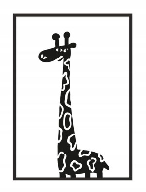 OBRAZ PLAKAT W RAMIE 33x43 cm Żyrafa P039