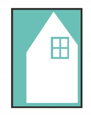 OBRAZ PLAKAT W RAMIE 33x43 cm Domek P089