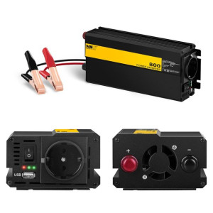 Przetwornica prądu napięcia samochodowa do akumulatora 12V 230V USB 800W