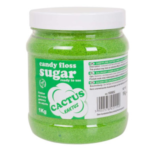 Kolorowy cukier do waty cukrowej zielony o smaku kaktusa 1kg