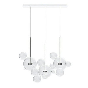 Lampa wisząca CAPRI LINE 3 czarna - 180 LED, aluminium, szkło