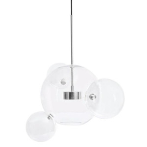 Lampa wisząca CAPRI 4 chrom - 60 LED, aluminium, szkło