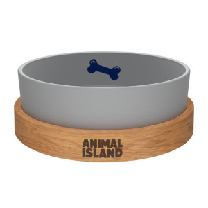 Animal Island Szklana Miska Dla Psa Rozmiar M 1300 ml Szara