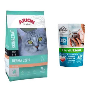 Arion Cat Derma - Skin Coat 7,5kg + Frendi królik 100g GRATIS