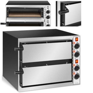 Piec do pizzy elektryczny podwójny 2 pizze śr. 32 cm 230 V 3200 W ITALY