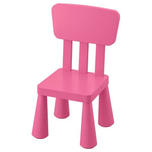 IKEA MAMMUT Krzesełko dziecięce do wewnątrz/na zewnątrz różowy