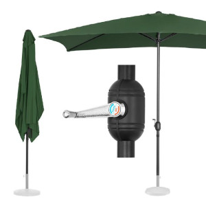 Parasol ogrodowy prostokątny z korbką 200 x 300 cm zielony