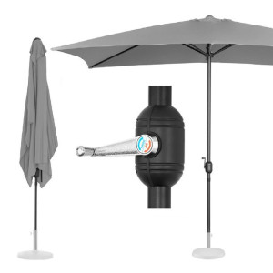 Parasol ogrodowy prostokątny z korbką 200 x 300 cm ciemnoszary