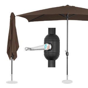 Parasol ogrodowy prostokątny z korbką 200 x 300 cm brązowy