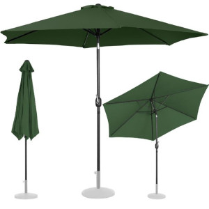 Parasol ogrodowy okrągły uchylny z korbką śr. 300 cm zielony