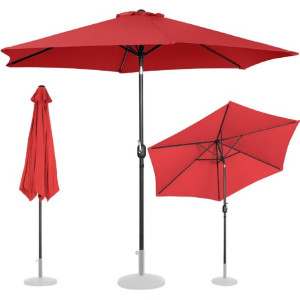 Parasol ogrodowy okrągły uchylny z korbką śr. 300 cm czerwony