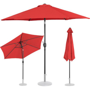 Parasol ogrodowy okrągły uchylny z korbką śr. 270 cm czerwony
