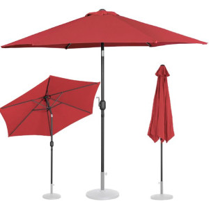 Parasol ogrodowy okrągły uchylny z korbką śr. 270 cm bordowy