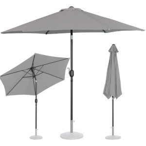 Parasol ogrodowy okrągły uchylny z korbką śr. 270 cm ciemnoszary