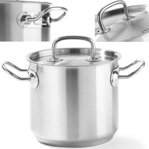 Garnek wysoki z pokrywką Kitchen Line 98 l 500 x 500 mm - Hendi 838907