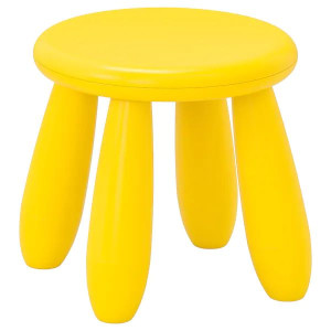 IKEA MAMMUT Stołek dziecięcy do wewnątrz/na zewnątrz żółty