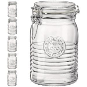 Słoik z klamrą wek OFFICINA 1825 VASO 1 l zestaw 6 szt. - Hendi 777923
