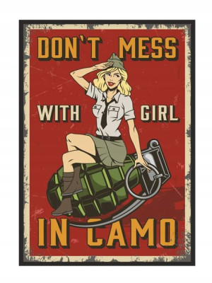 OBRAZ PLAKAT W RAMIE 33x43 cm Garaż Pinup P1572
