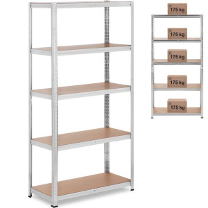 Regał magazynowy metalowy 5 półek 875 kg 90 x 40 x 180 cm szary